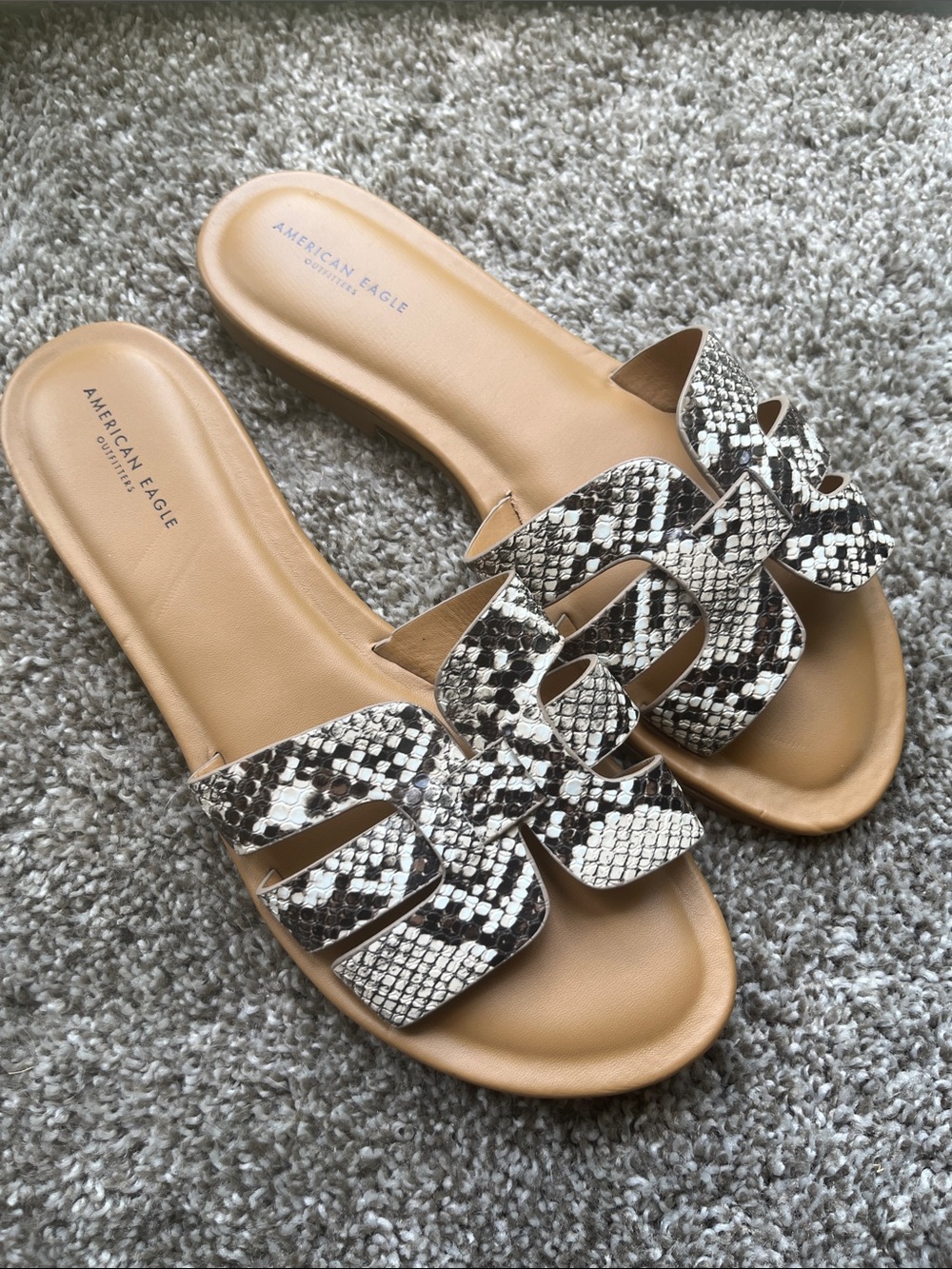 American Eagle Outfitters Snakeskin Print Slide Sandals Size 7